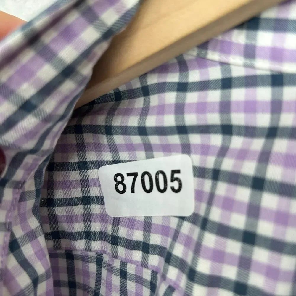 J.CREW Shirt Mens XL Flex Washed Classic Gingham Check Button Down Cotton Purple